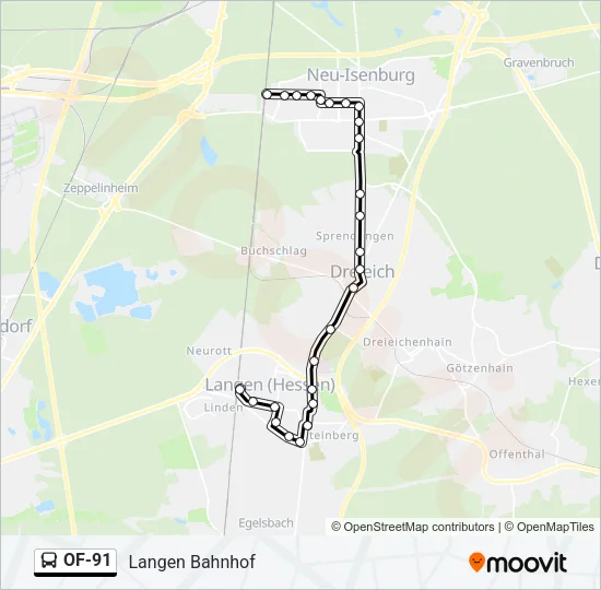 OF-91 Bus Line Map