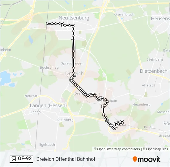 OF-92 Bus Line Map