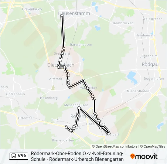 V95 Bus Line Map
