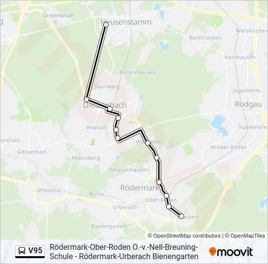 V95 Bus Line Map