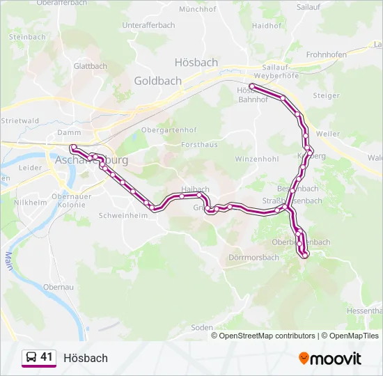 Buslinie 41 Karte