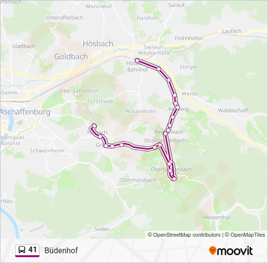 Автобус 41: карта маршрута