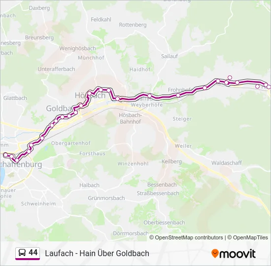 Автобус 44: карта маршрута