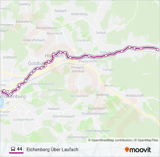 44 Bus Line Map