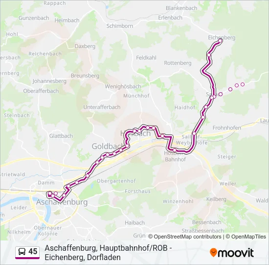 45 Bus Line Map
