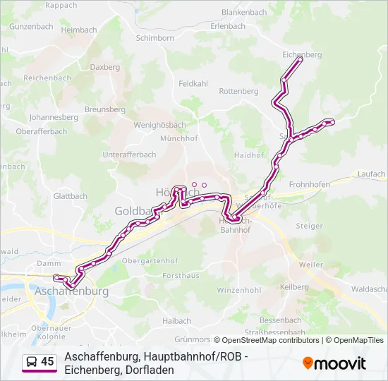 45 Bus Line Map