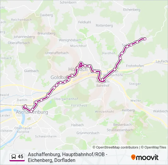45 Bus Line Map