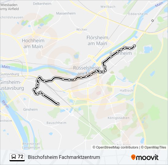 72 Bus Line Map