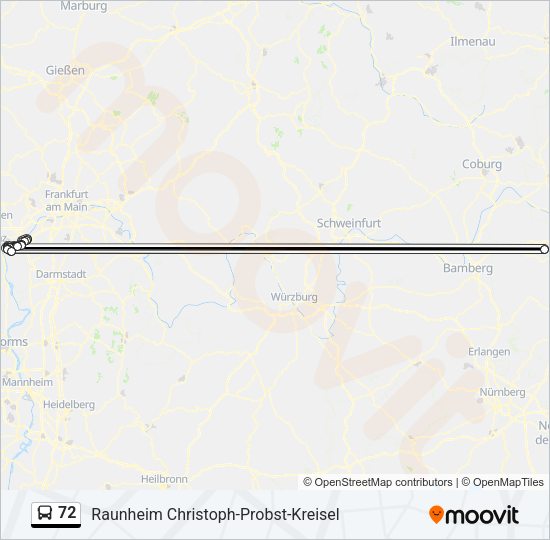 Автобус 72: карта маршрута
