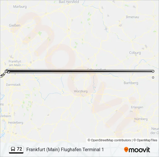 72 Bus Line Map