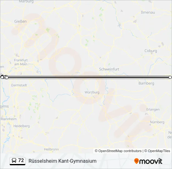 72 Bus Line Map