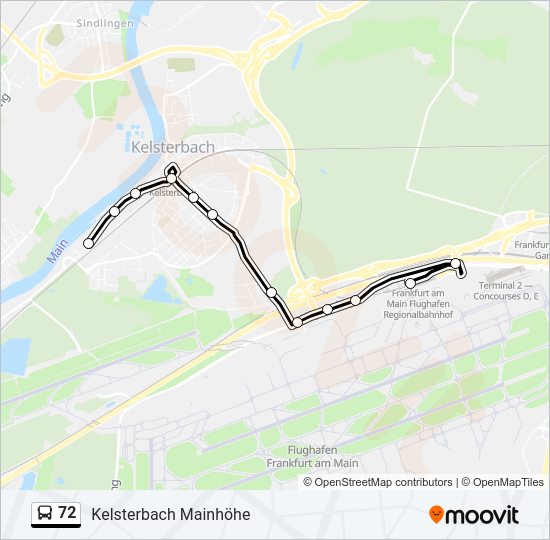 Автобус 72: карта маршрута