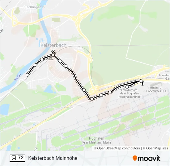 72 Bus Line Map