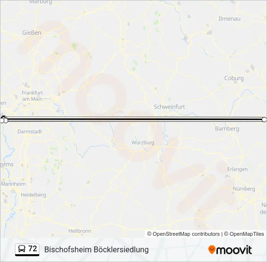 72 Bus Line Map
