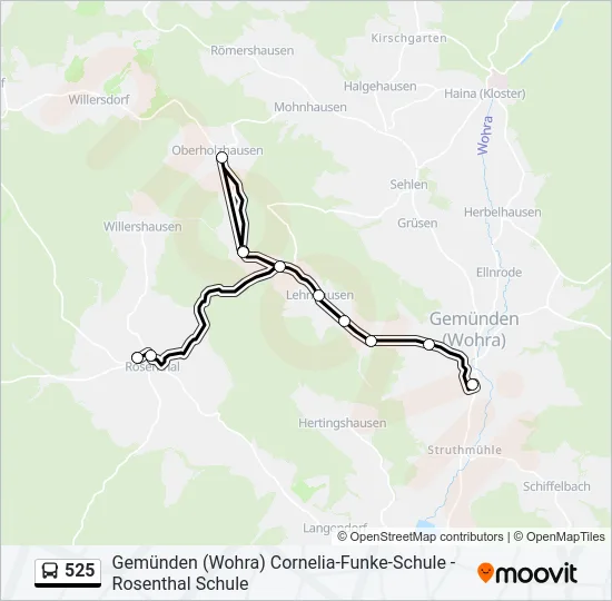 525 Bus Line Map