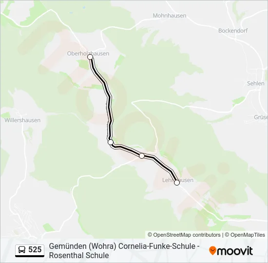 525 Bus Line Map