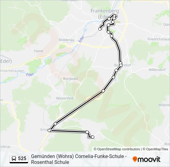 525 Bus Line Map