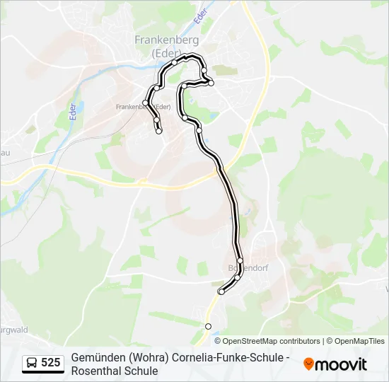 525 Bus Line Map