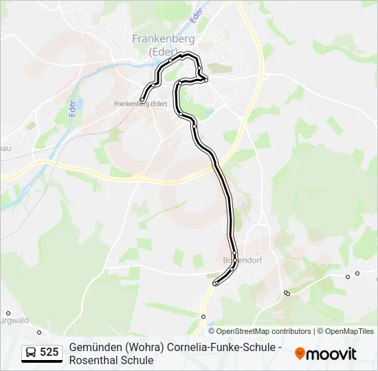 525 Bus Line Map