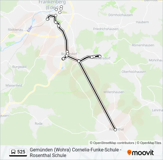 525 Bus Line Map