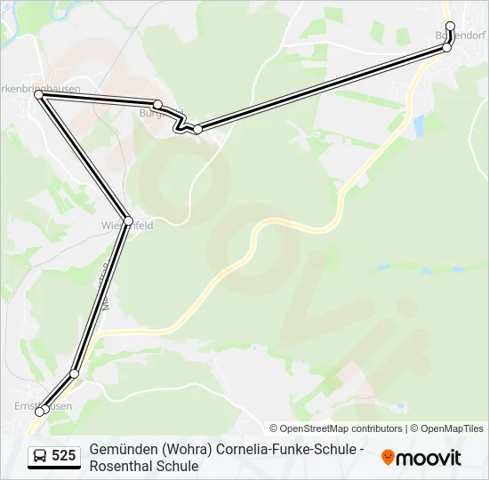 525 Bus Line Map