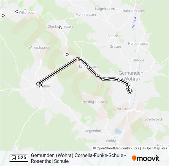 525 Bus Line Map