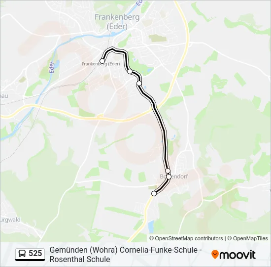 525 Bus Line Map
