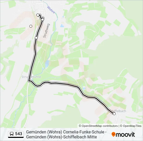 543 Bus Line Map