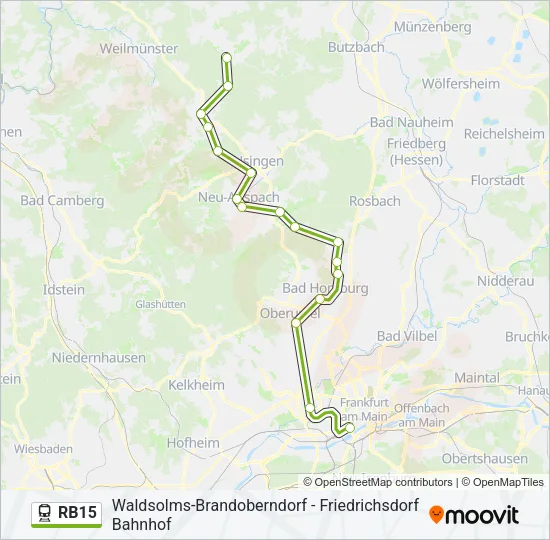Bahnlinie RB15 Karte