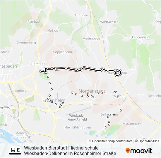 E Bus Line Map