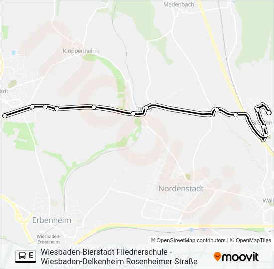 E Bus Line Map