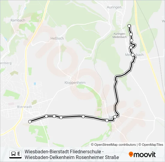 E Bus Line Map