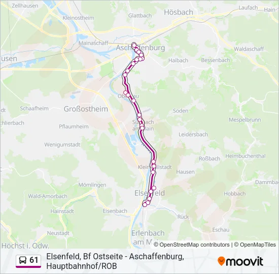 61 Bus Line Map