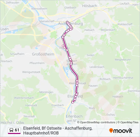 61 Bus Line Map