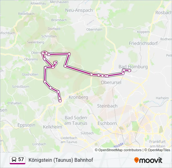 57 Bus Line Map