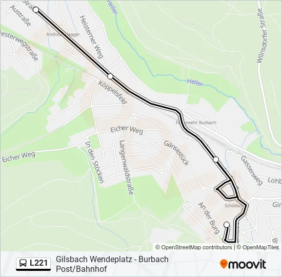 L221 Bus Line Map