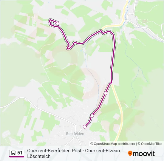 51 Bus Line Map