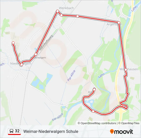 32 Bus Line Map