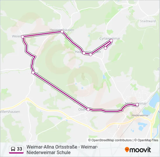 33 Bus Line Map