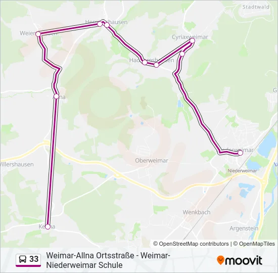 33 Bus Line Map