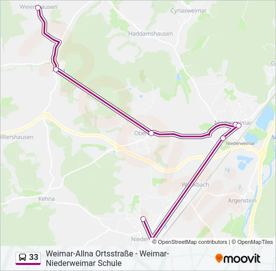 33 Bus Line Map