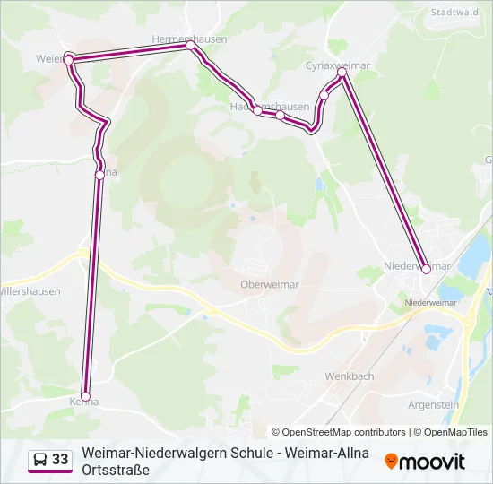 33 Bus Line Map