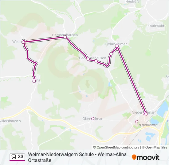 33 Bus Line Map