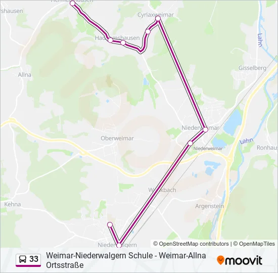 33 Bus Line Map