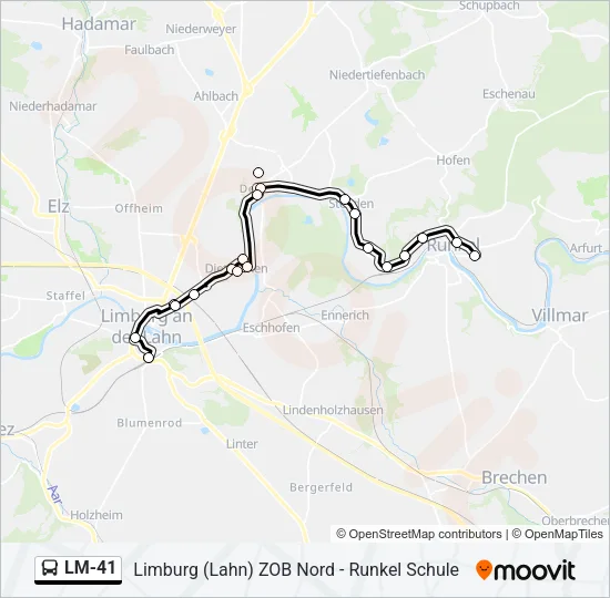 LM-41 Bus Line Map
