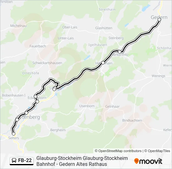 Автобус FB-22: карта маршрута