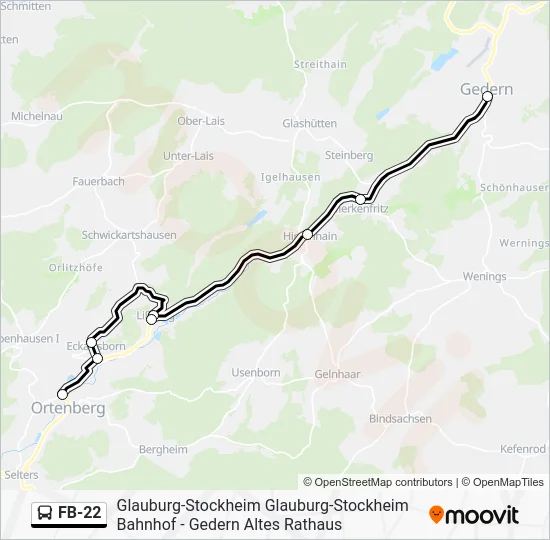 Автобус FB-22: карта маршрута