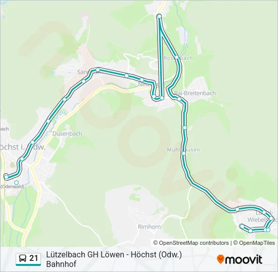 21 Bus Line Map