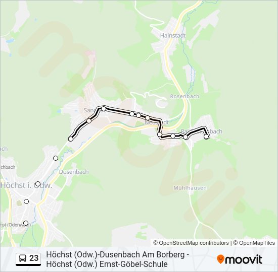 23 Bus Line Map