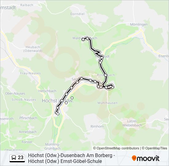 23 Bus Line Map